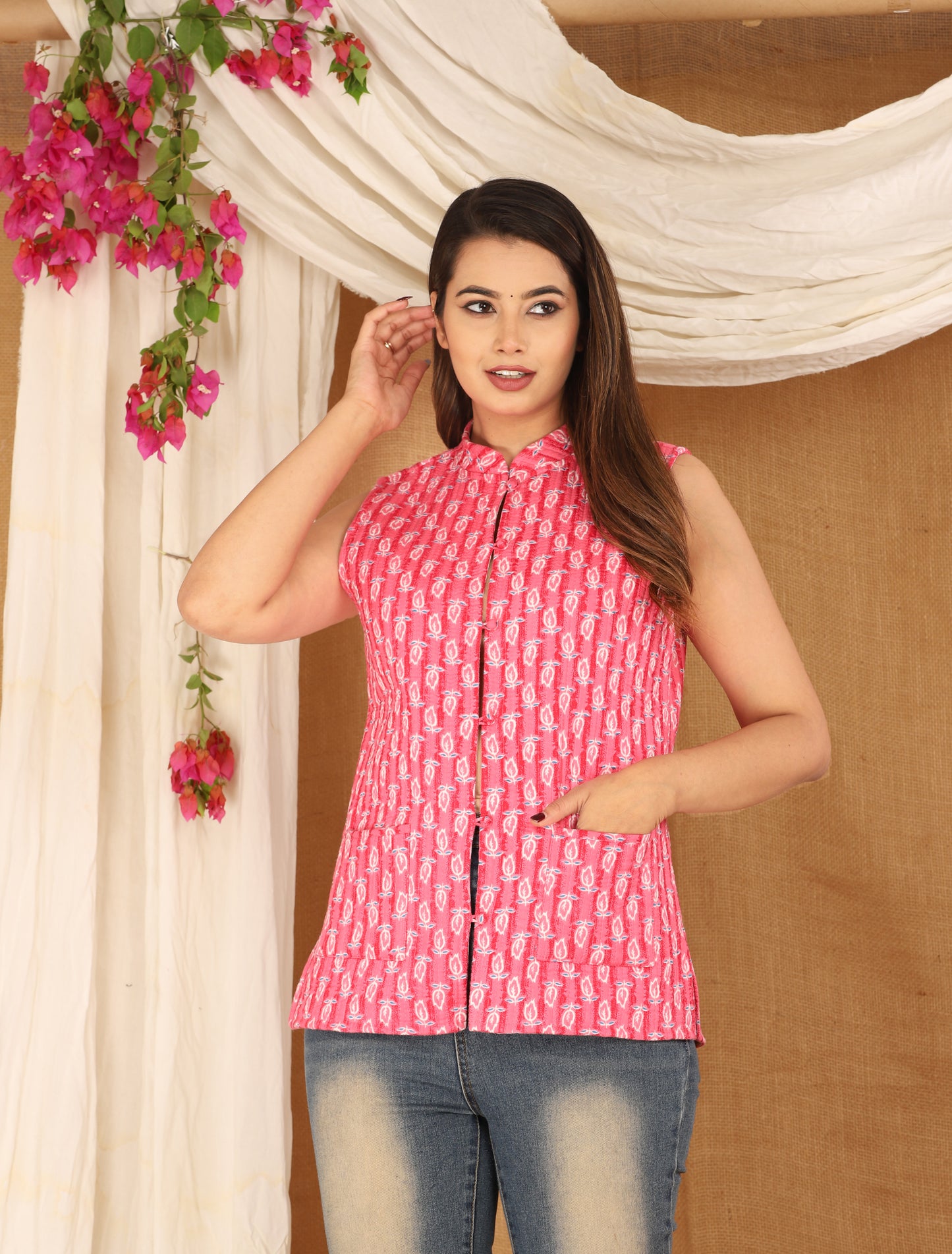 New Launch Jaipuri Reversible Quilted Cotton Sleeveless Jackets