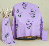 HAND PAINTED COTTON SUIT WITH PURE CHIFFON DUPATTA