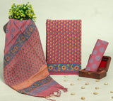 Beautiful Discharge Printed Cotton Suit with Pure Kota Doria Dupatta