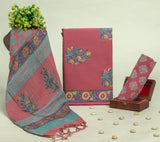 Beautiful Discharge Printed Cotton Suit with Pure Kota Doria Dupatta