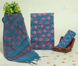 Beautiful Discharge Printed Cotton Suit with Pure Kota Doria Dupatta