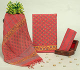 Beautiful Discharge Printed Cotton Suit with Pure Kota Doria Dupatta