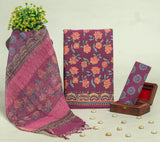 Beautiful Discharge Printed Cotton Suit with Pure Kota Doria Dupatta