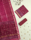JAHOTA PRINTED MAHESHWARI SILK SUIT WITH MAHESHWARI SILK DUPATTA