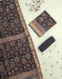 JAHOTA PRINTED MAHESHWARI SILK SUIT WITH MAHESHWARI SILK DUPATTA