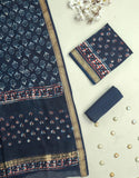 JAHOTA PRINTED MAHESHWARI SILK SUIT WITH MAHESHWARI SILK DUPATTA