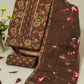 Cotton Printed Neck Work Suits with Chiffon dupatta