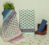 Beautiful Discharge Printed Cotton Suit with Pure Kota Doria Dupatta