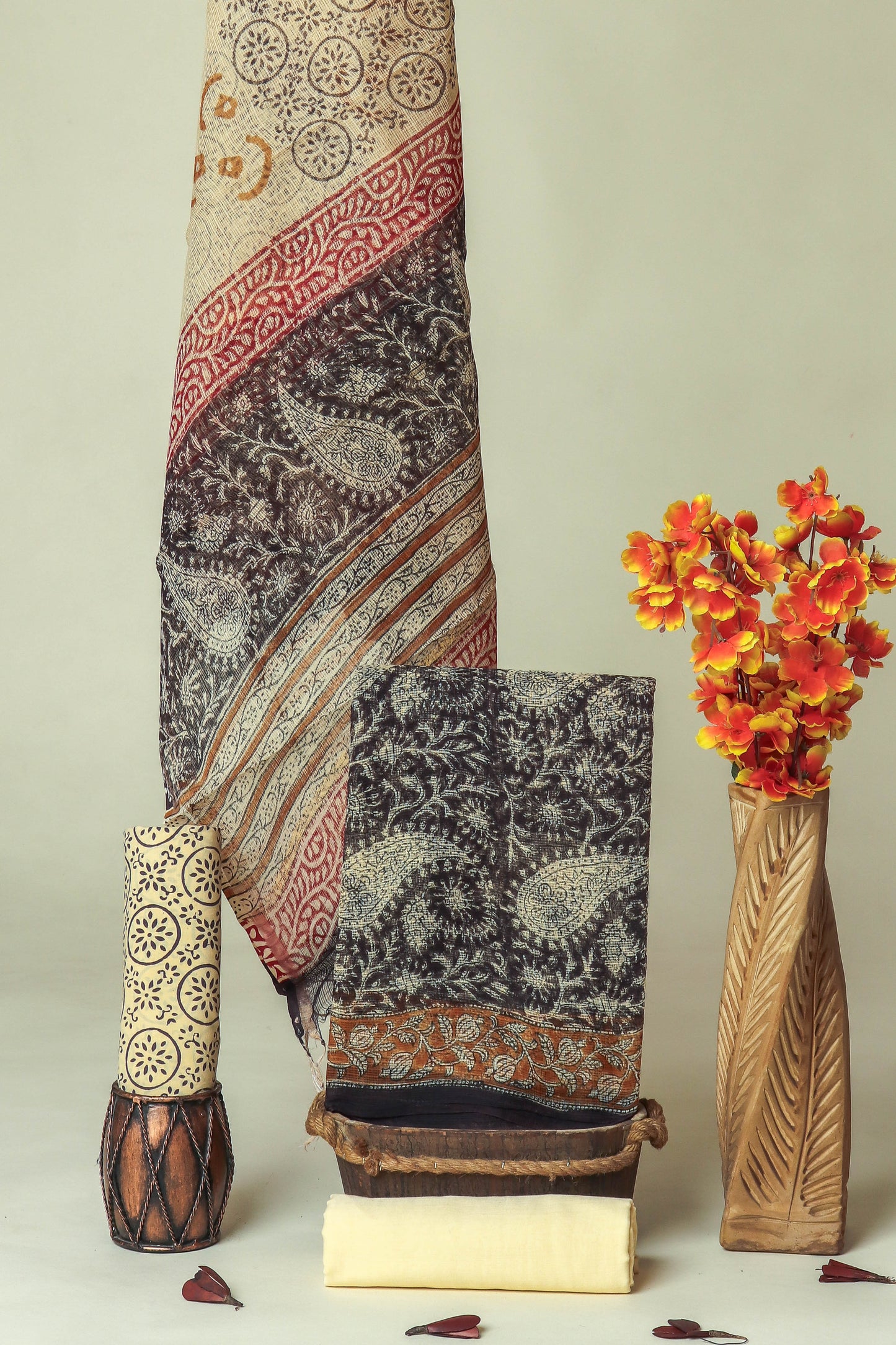 PURE KOTA DORIA SUIT WITH PURE KOTA DORIA DUPATTA WITH   (ATTACHED LINING)