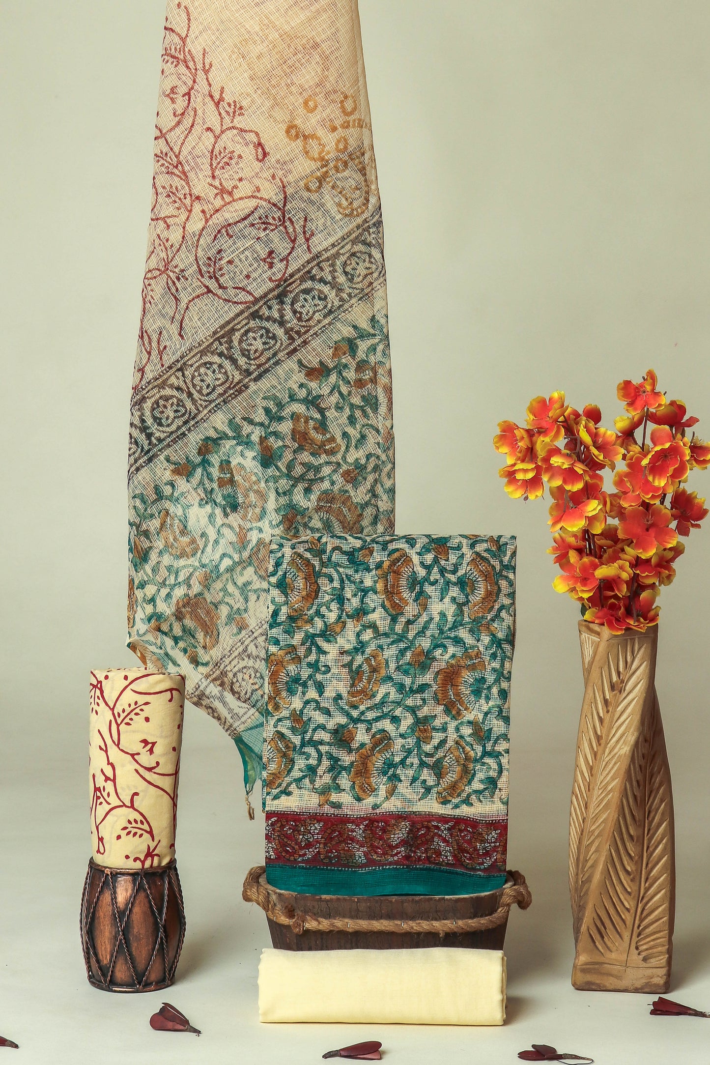 PURE KOTA DORIA SUIT WITH PURE KOTA DORIA DUPATTA WITH   (ATTACHED LINING)