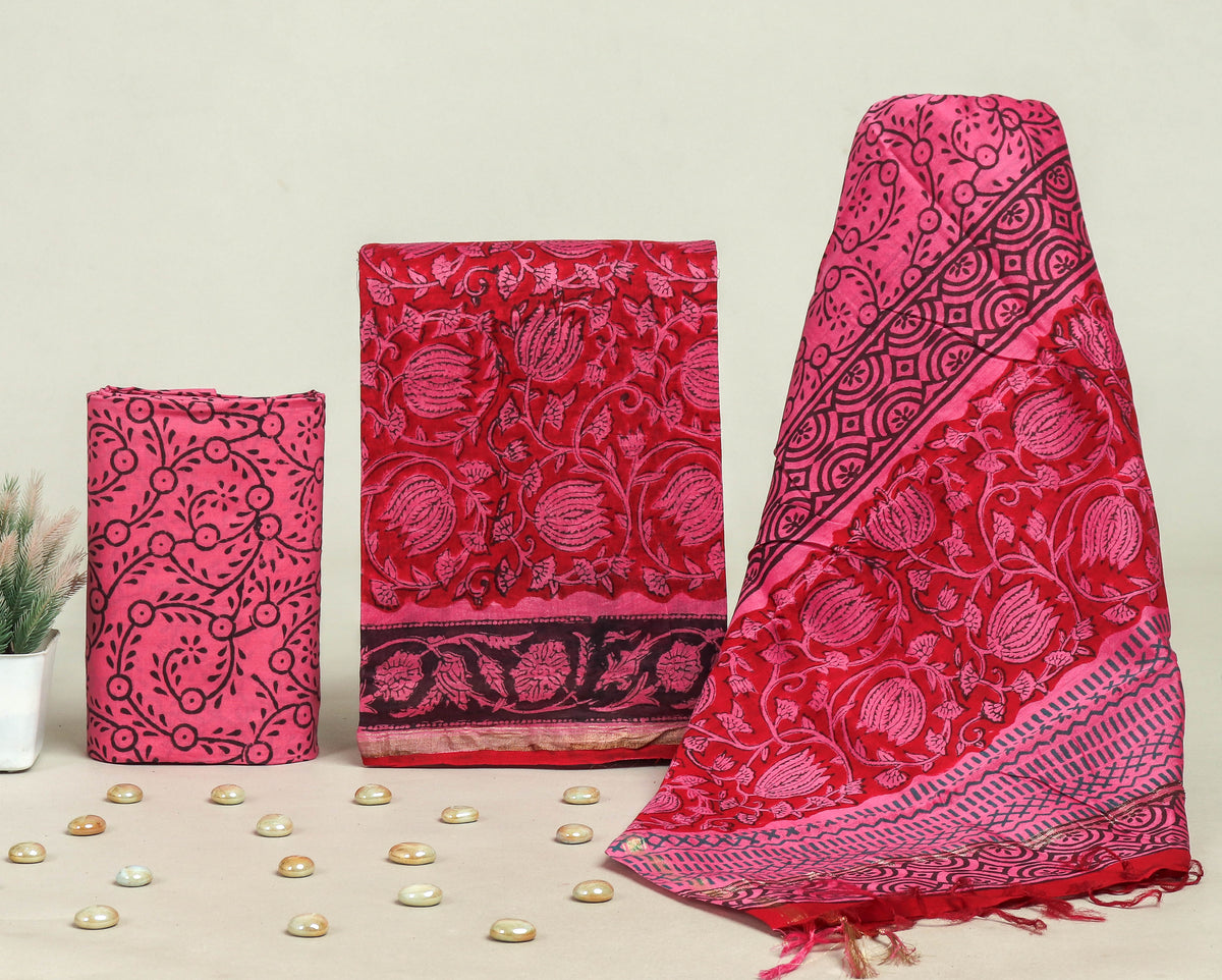 Beautiful Chanderi Silk Suits with Chanderi Silk Dupatta