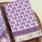 Hand Block Printed Maheshwari Silk Suit with Maheshwari Silk Dupatta