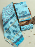 Hand Block Printed Maheshwari Silk Suit with Maheshwari Silk Dupatta
