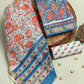 Hand Block Printed Maheshwari Silk Suit with Maheshwari Silk Dupatta