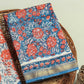 Hand Block Printed Maheshwari Silk Suit with Maheshwari Silk Dupatta