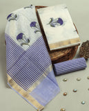 Hand Block Printed Maheshwari Silk Suit with Maheshwari Silk Dupatta