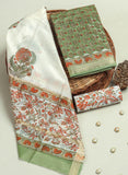 HAND BLOCK Printed Maheshwari Silk Suit with Maheshwari Silk Dupatta