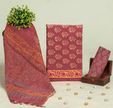Beautiful Discharge Printed Cotton Suit with Pure Kota Doria Dupatta