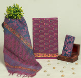 Beautiful Discharge Printed Cotton Suit with Pure Kota Doria Dupatta