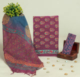 Beautiful Discharge Printed Cotton Suit with Pure Kota Doria Dupatta