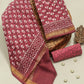Hand Block Printed Maheshwari Silk Suit with Maheshwari Silk Dupatta