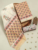 Hand Block Printed Maheshwari Silk Suit with Maheshwari Silk Dupatta