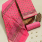 Hand Block Printed Maheshwari Silk Suit with Maheshwari Silk Dupatta