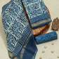 Hand Block Printed Maheshwari Silk Suit with Maheshwari Silk Dupatta