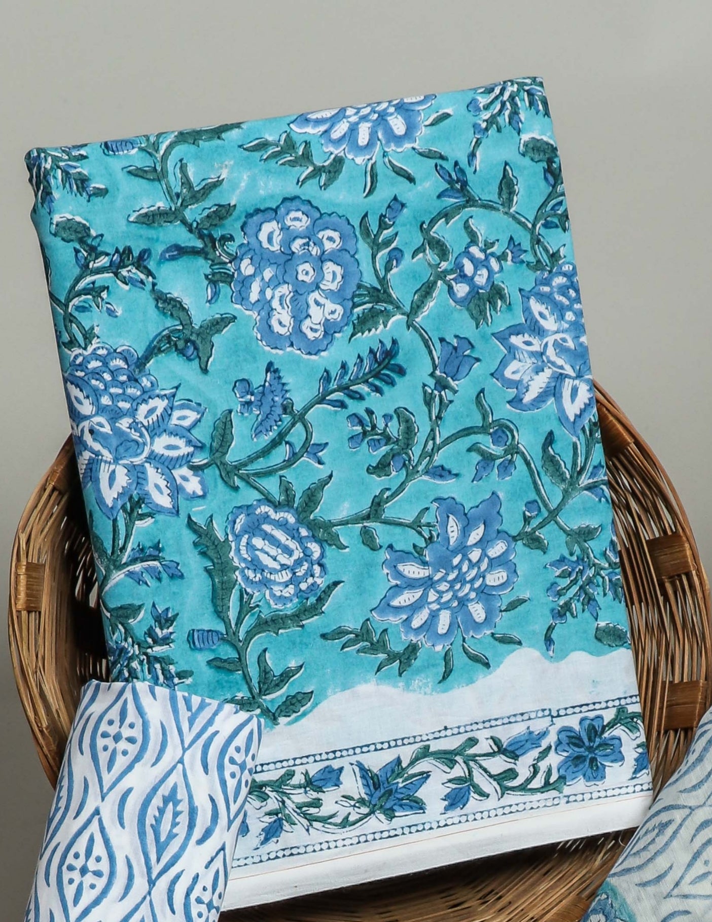 Hand Block Printed Cotton Suit with Chanderi Dupatta