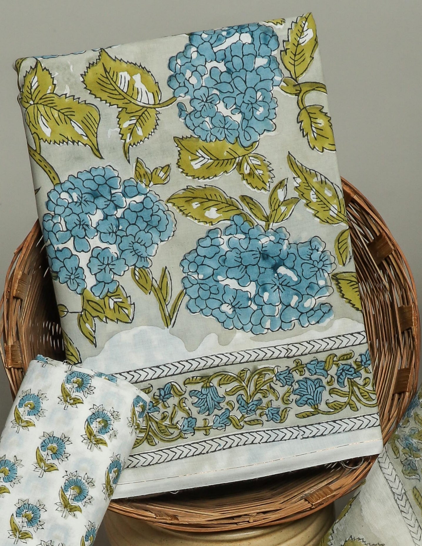 Hand Block Printed Cotton Suit with Chanderi Dupatta9