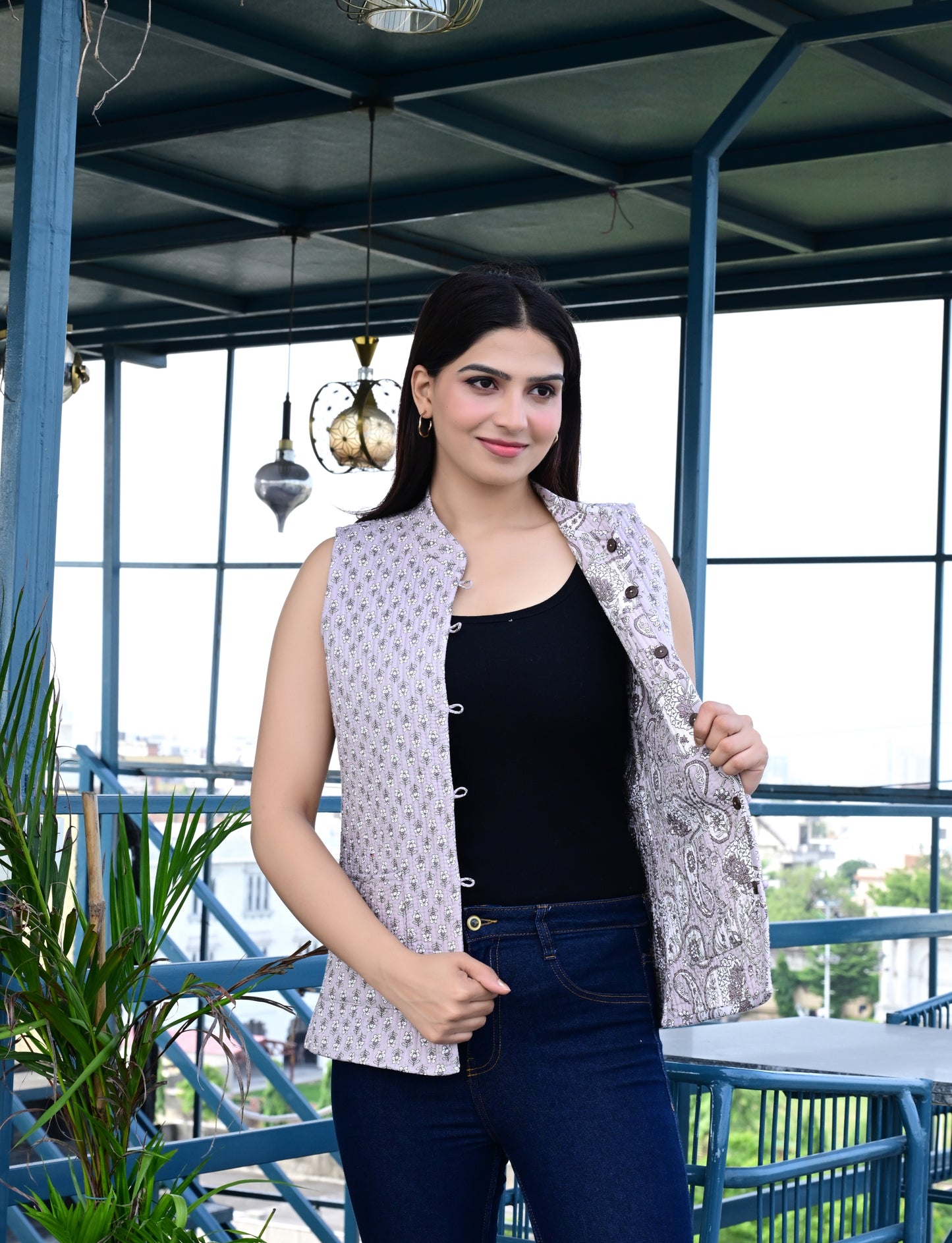 Jaipuri Reversible Quilted Cotton Sleeveless Jackets