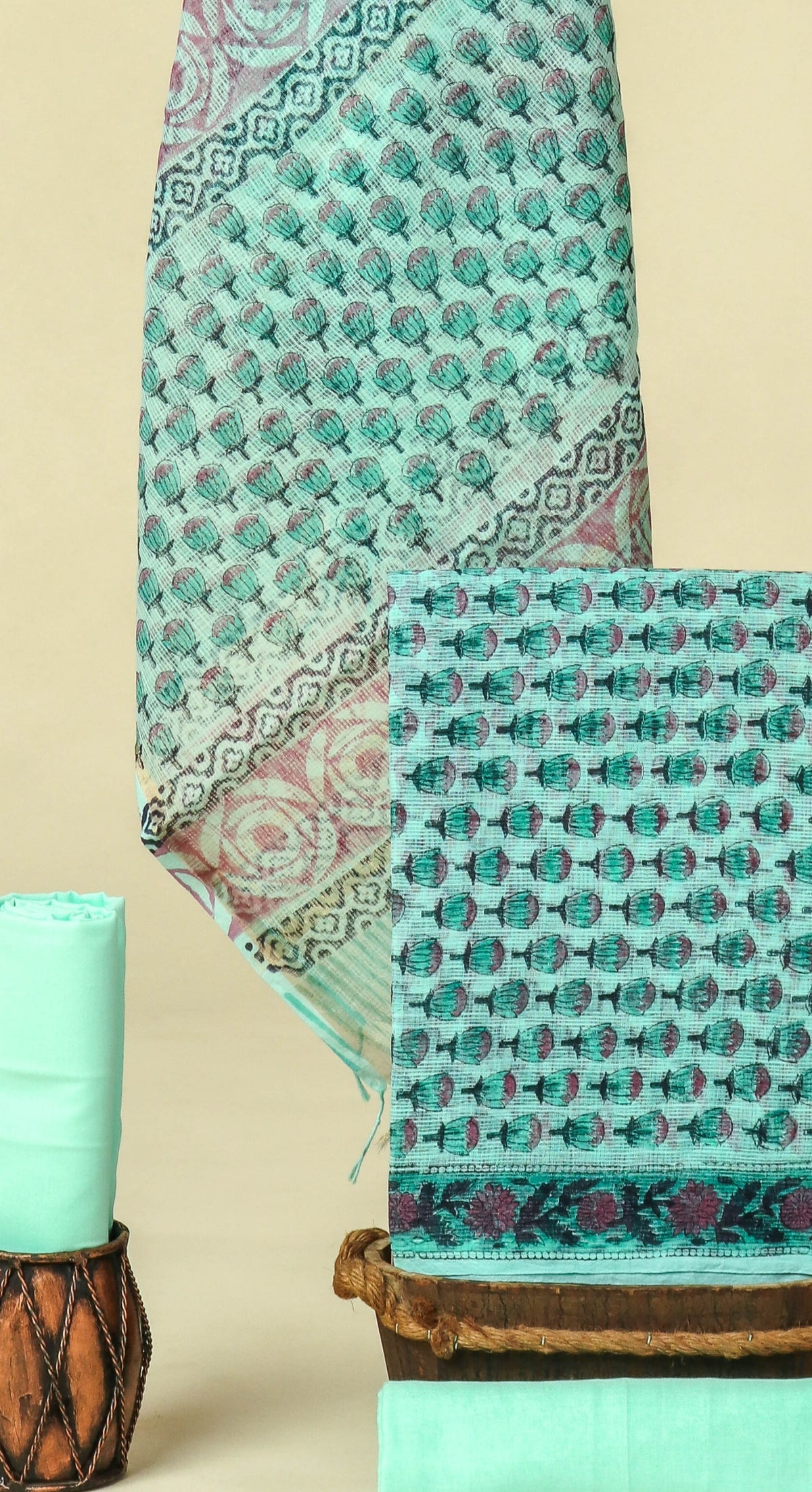 PURE KOTA DORIA SUIT WITH PURE KOTA DORIA DUPATTA WITH   (WITH LINING)