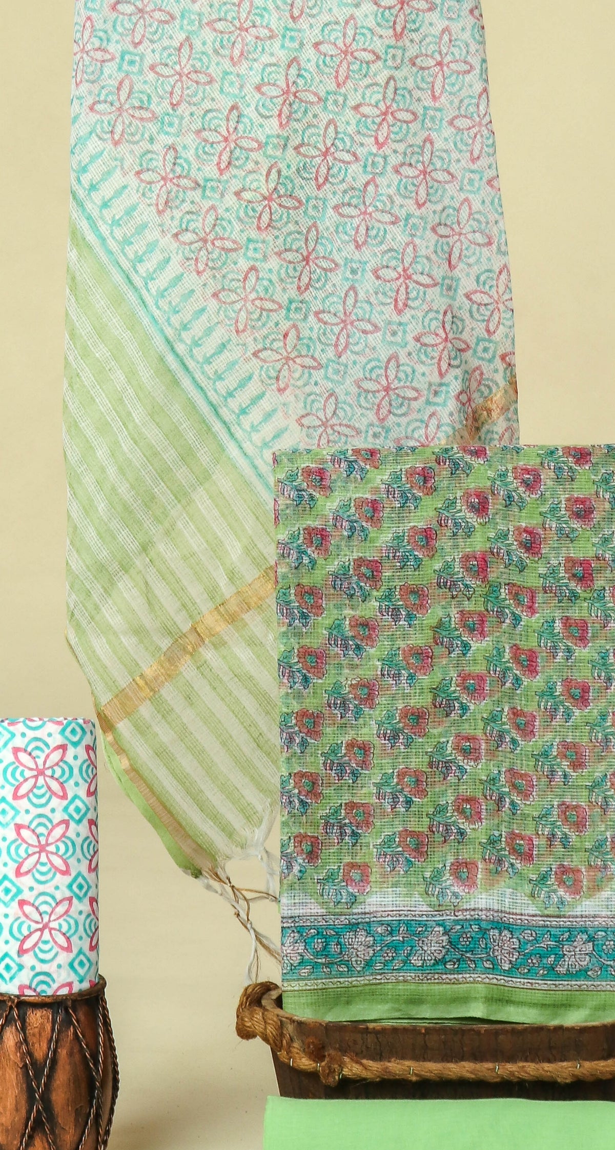 PURE KOTA DORIA SUIT WITH PURE KOTA DORIA DUPATTA WITH   (WITH LINING)