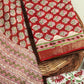 Hand Block Printed Maheshwari Silk Suit with Maheshwari Silk Dupatta