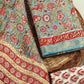 Hand Block Printed Maheshwari Silk Suit with Maheshwari Silk Dupatta