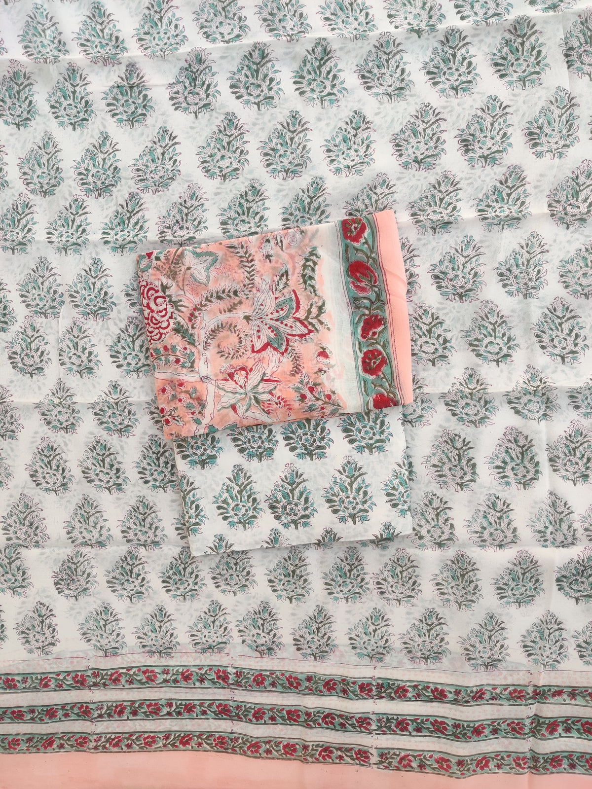 Hand Block Printed Georgette Suit with Georgette Dupatta (Copy)