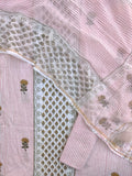 Hand Block Printed Cotton Suit with Cotton Kota Doria dupatta