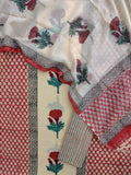Hand Block Printed Cotton Suit with Cotton Kota Doria dupatta