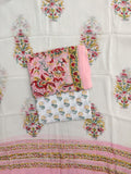 Hand Block Printed Georgette Suit with Georgette Dupatta