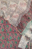 (KALAMKARI) Hand Block Printed Cotton Suit with Cotton Kota Doria Dupatta