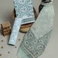 Hand Block Printed Cotton Suit with Chanderi Dupatta