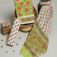 Hand Block Printed Cotton Suit with Chanderi Dupatta