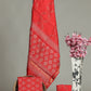 Cherry Red Chanderi Silk Suits with Chanderi Silk Dupatta