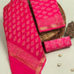 Hand Block Printed Maheshwari Silk Suit with Maheshwari Silk Dupatta
