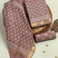 Hand Block Printed Maheshwari Silk Suit with Maheshwari Silk Dupatta