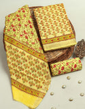 Hand Block Printed Maheshwari Silk Suit with Maheshwari Silk Dupatta