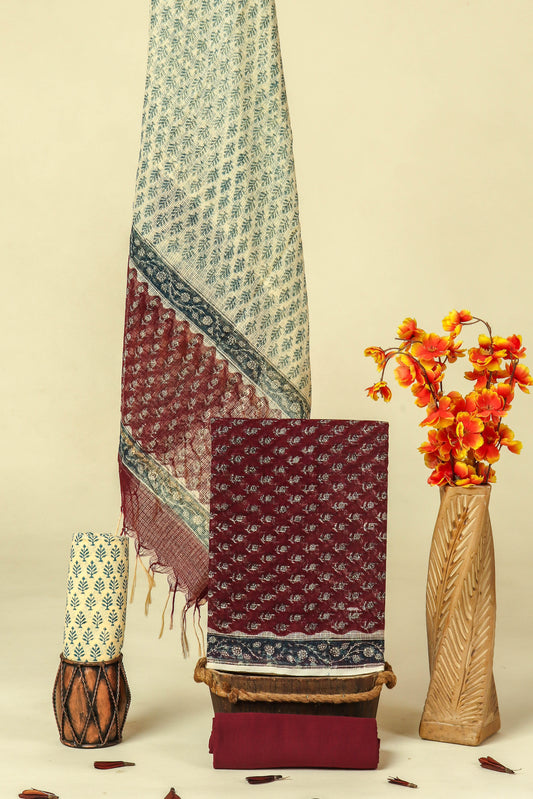 PURE KOTA DORIA SUIT WITH PURE KOTA DORIA DUPATTA WITH   (WITH LINING)