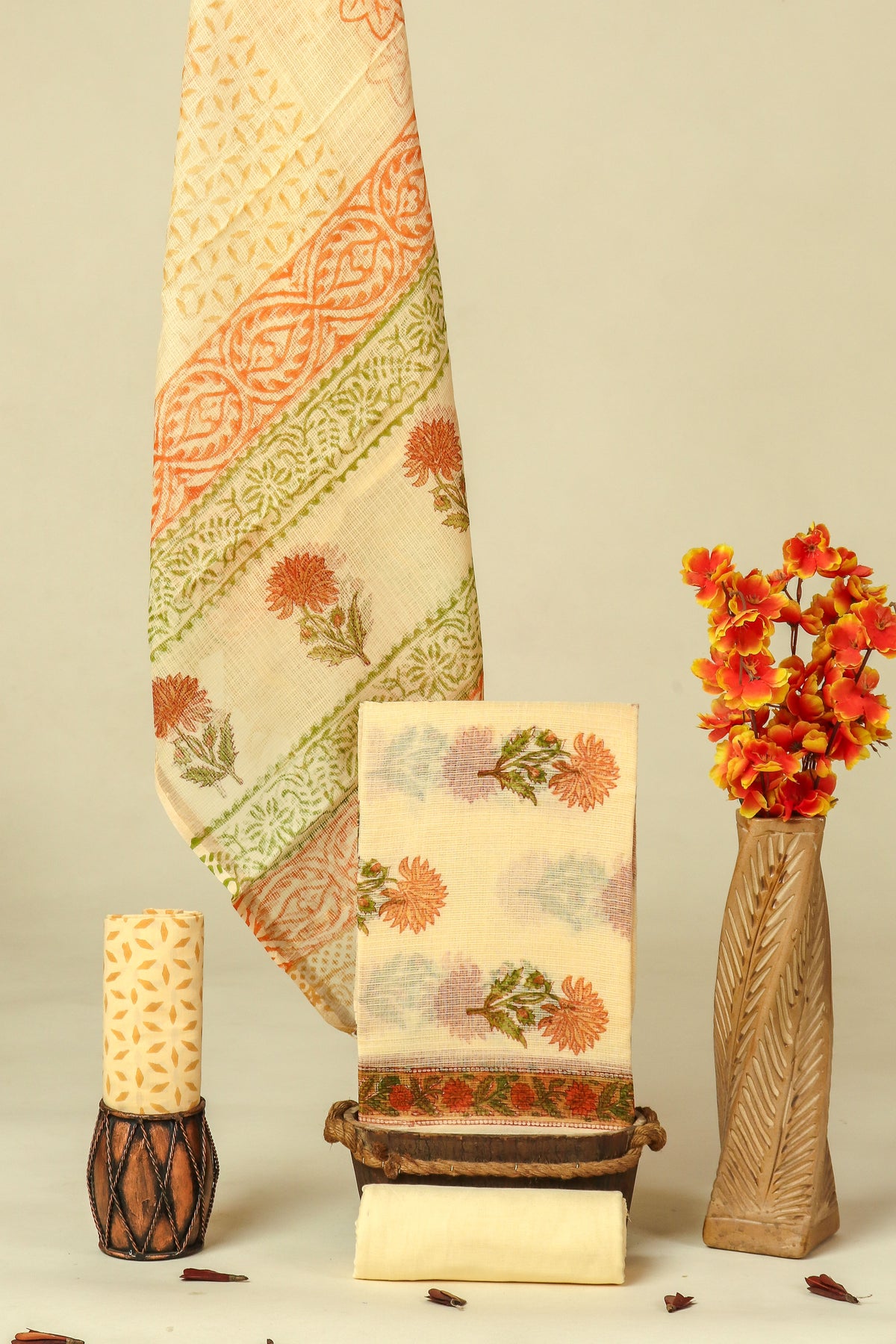 PURE KOTA DORIA SUIT WITH PURE KOTA DORIA DUPATTA WITH   (WITH LINING)