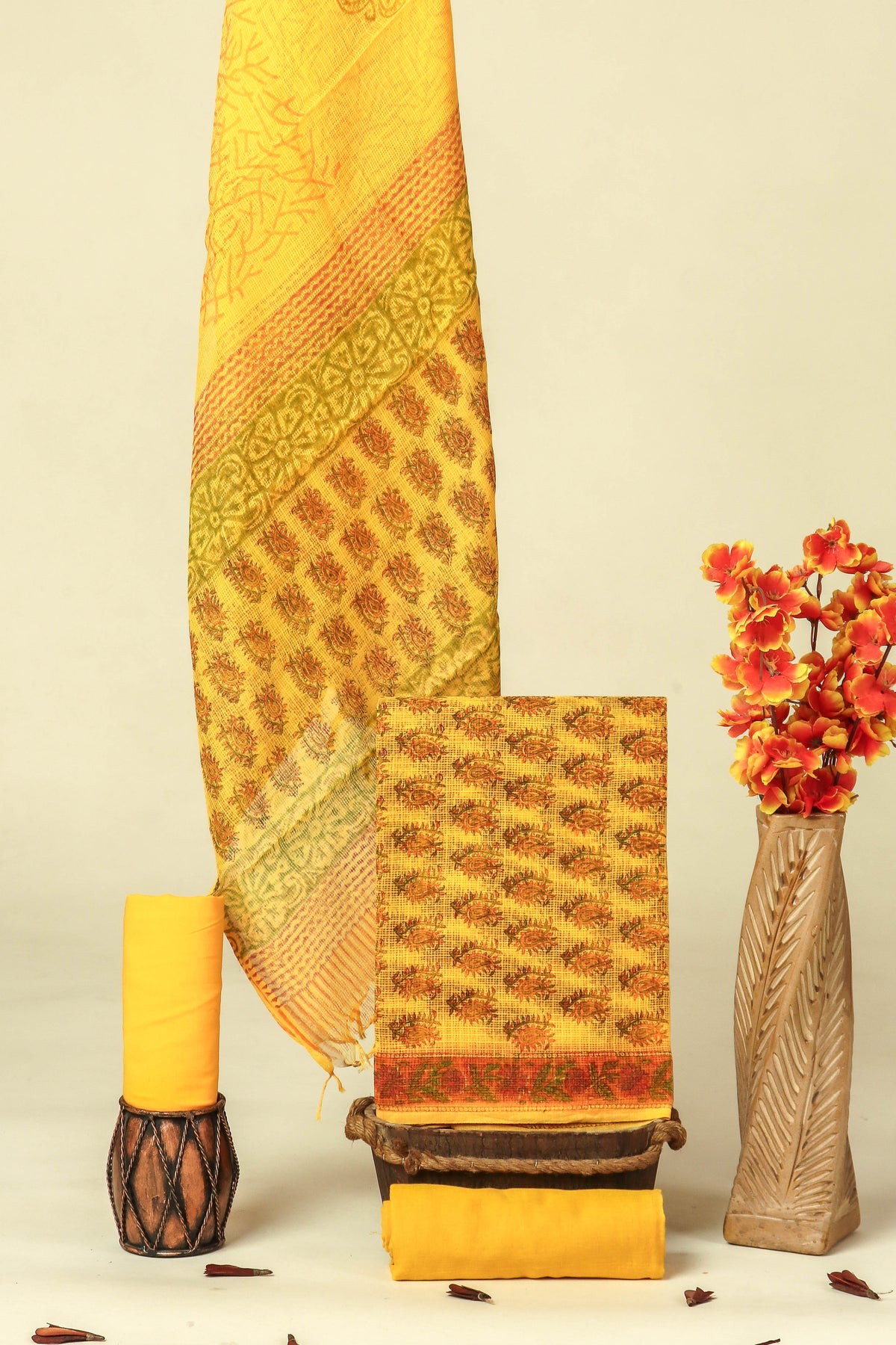 PURE KOTA DORIA SUIT WITH PURE KOTA DORIA DUPATTA WITH   (WITH LINING)
