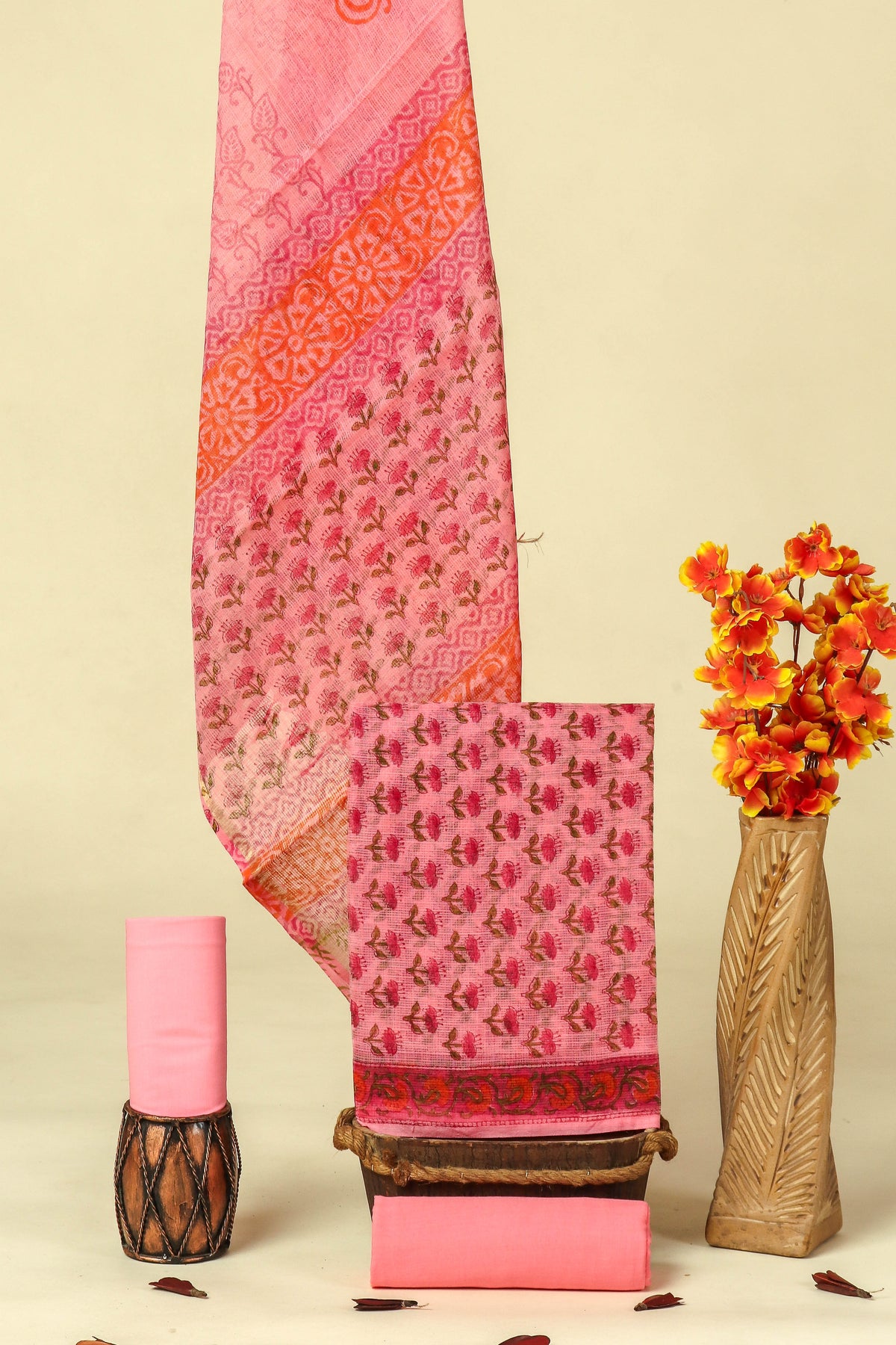 PURE KOTA DORIA SUIT WITH PURE KOTA DORIA DUPATTA WITH   (WITH LINING)
